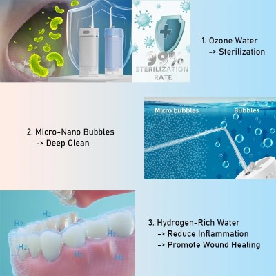 Irrigador dental con generador de Ozono