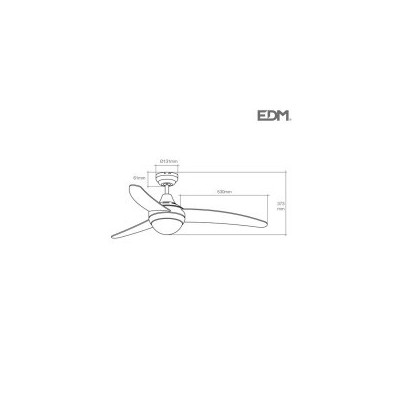 VENTILADOR DE TECHO MODELO EGEO BLANCO 60W Ø ASPAS 122 cm EDM