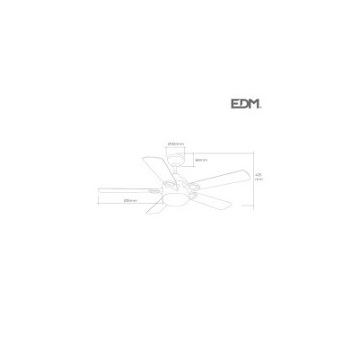 VENTILADOR DE TECHO MODELO KARA BLANCO 28W Ø ASPAS 132 cm EDM